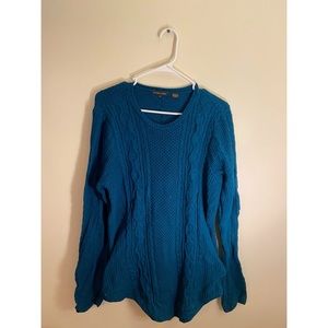 Jeanne Pierre Teal Cable-Knit Sweater ❄️🔥